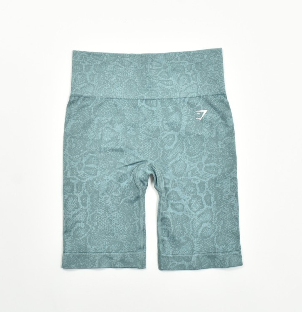 Gymshark Adapt Animal Seamless Cycling Shorts Women Size S Teal Green High Waist
